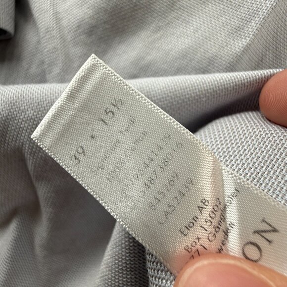 Eton Convertible Cuff Signature Twill Slim Cotton 15.5 Gray Mens Premium Office - Picture 11 of 15